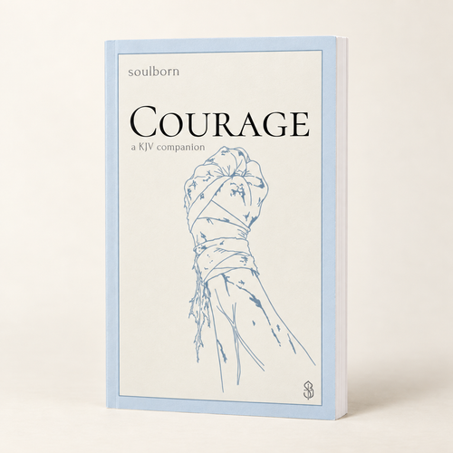 Courage — A KJV Companion by Soulborn, paperback studio mockup.
