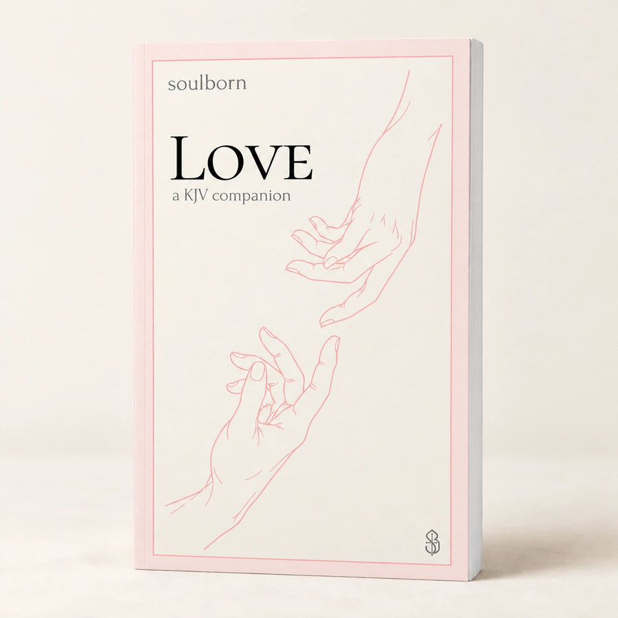 Love — A KJV Companion by Soulborn, paperback studio mockup.